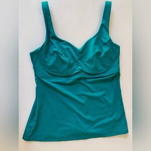 ATHLETA Teal Green Bondi Bra Tankini Swim Top Swimsuit  Sz 36 B C Modest Adjusta